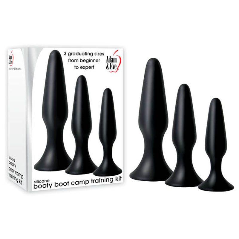 Adam & Eve Silicone Booty Boot Camp Training Kit Butt Plugs Set Of 3 Sizes Adam & Eve Main image