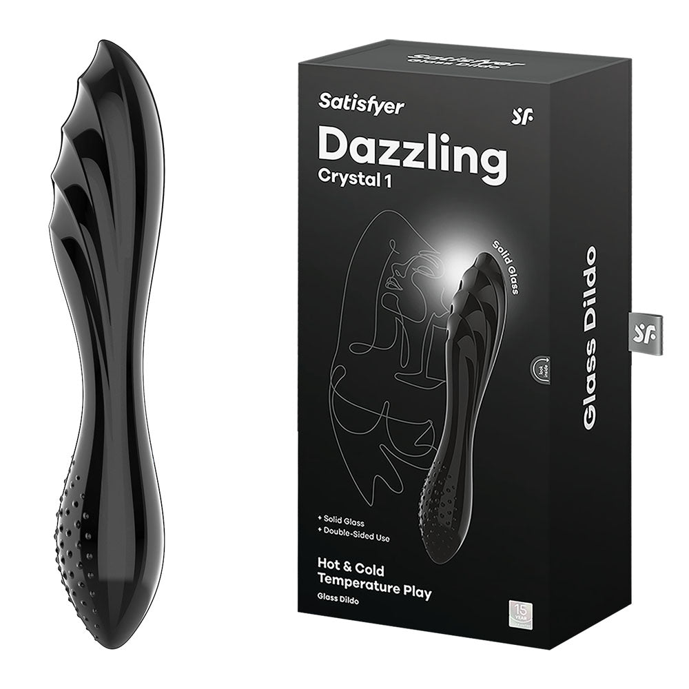 Satisfyer Dazzling Crystal 1 Glass Double Ended Dildo Black Satisfyer Main image