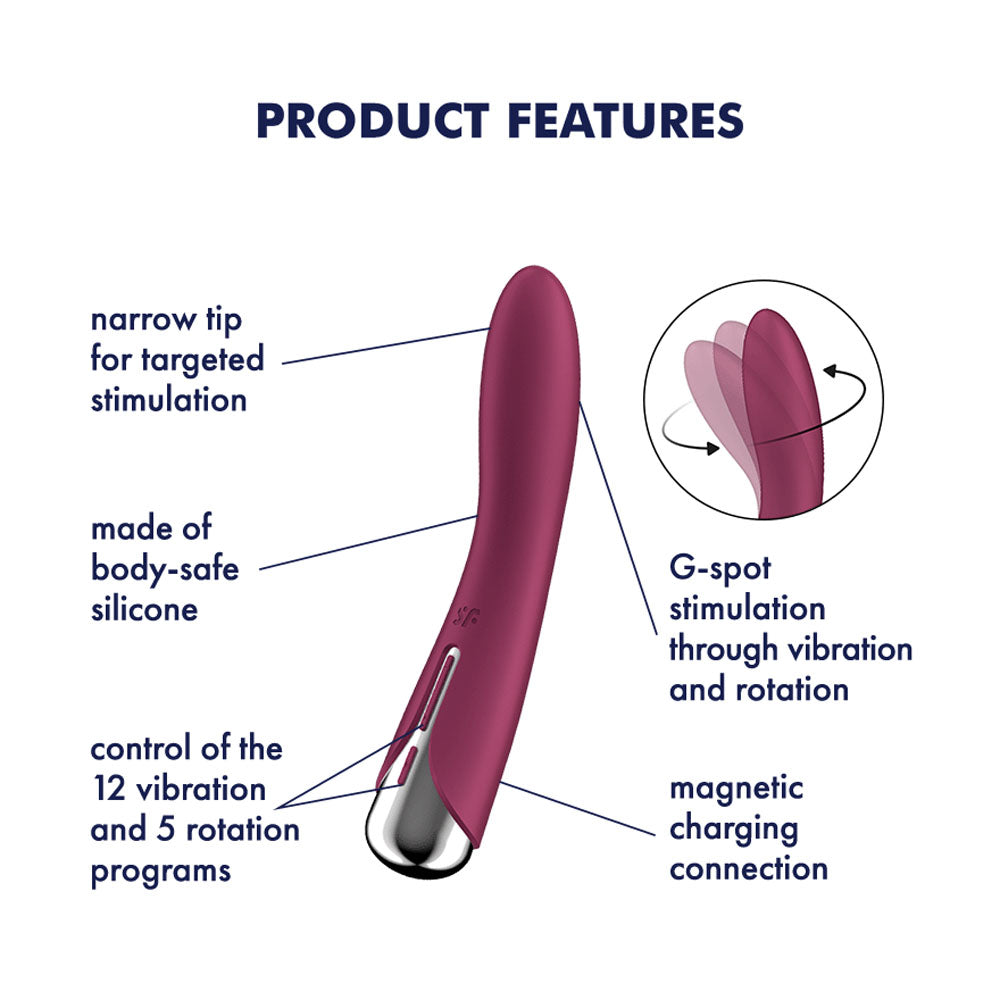 Satisfyer Spinning Vibe 1 USB Rechargeable Rotating Vibrator 17.8cm Satisfyer