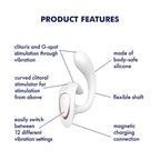 Satisfyer G For Goddess 1 USB Rechargeable Vibrator With Clit Stim Satisfyer