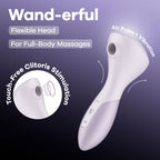 Satisfyer Wand Erful USB Rechargeable Air Pulse Massage Wand 15.8cm Violet Satisfyer