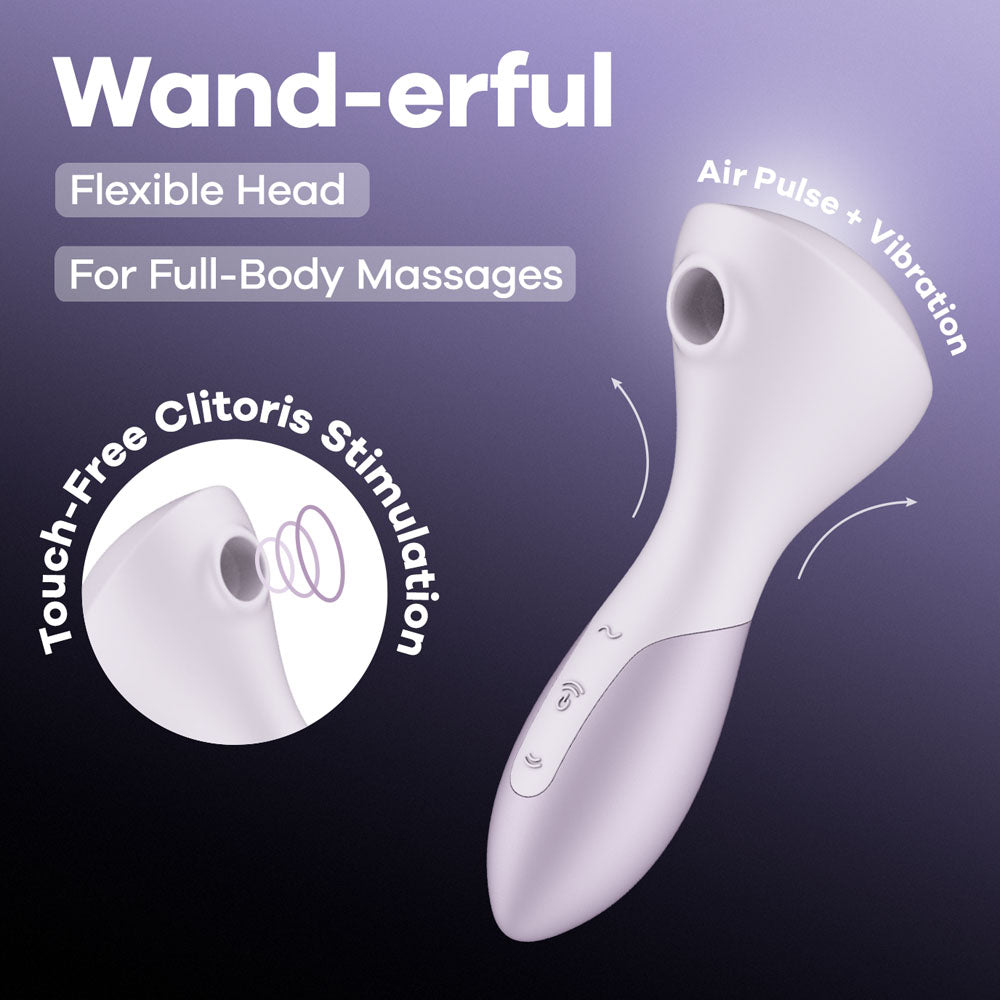 Satisfyer Wand Erful USB Rechargeable Air Pulse Massage Wand 15.8cm Violet Satisfyer