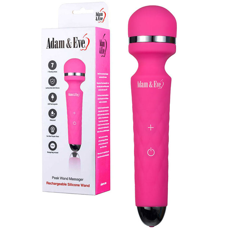 Adam & Eve Peak USB Rechargeable Massager Wand 19.1cm Secondary image