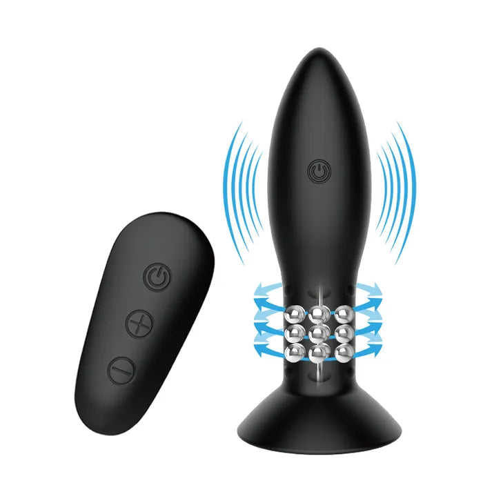 MR PLAY Rotation Beads USB Rechargeable Beaded Butt Plug With Wireless Remote Secondary image