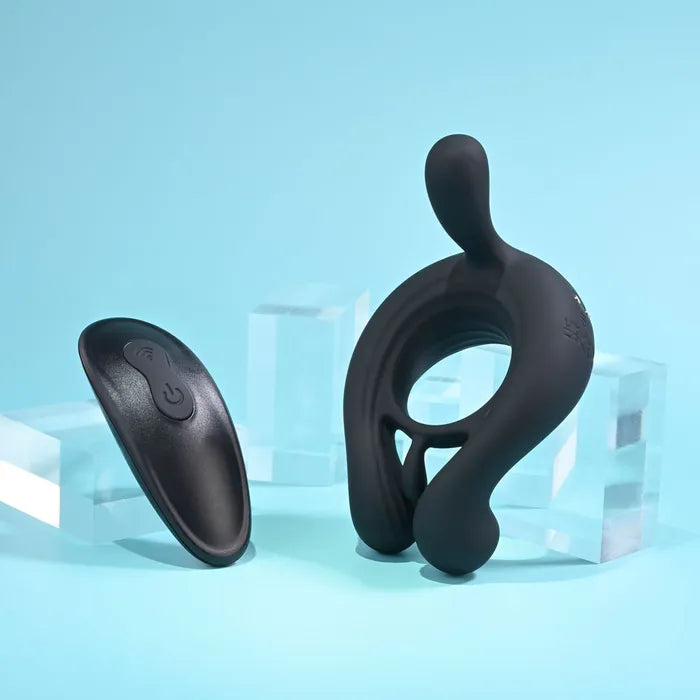 Playboy Pleasure TRIPLE PLAY USB Rechargeable Cock Ring With Wireless Remote Black Secondary image
