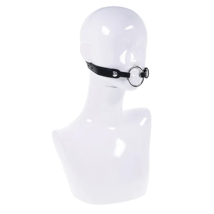 EDGE Interchangeable Ring Gag Mouth Gag Restraint With 2 Interchangeable Pieces Black Sportsheets