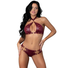 Exposed Lingerie Juno Burgundy Jewel Two Piece Set Main image