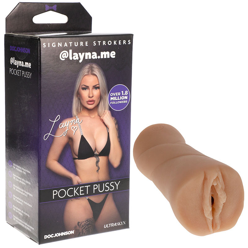 Doc Johnson Girls Of Social Media @layna.me Pocket Pussy Vagina Stroker Flesh Doc Johnson