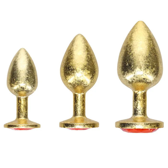 Shots Toys OUCH! Milan Collection Metal Anal Plug Set With Gem Bases Set Of 3 Sizes Secondary image