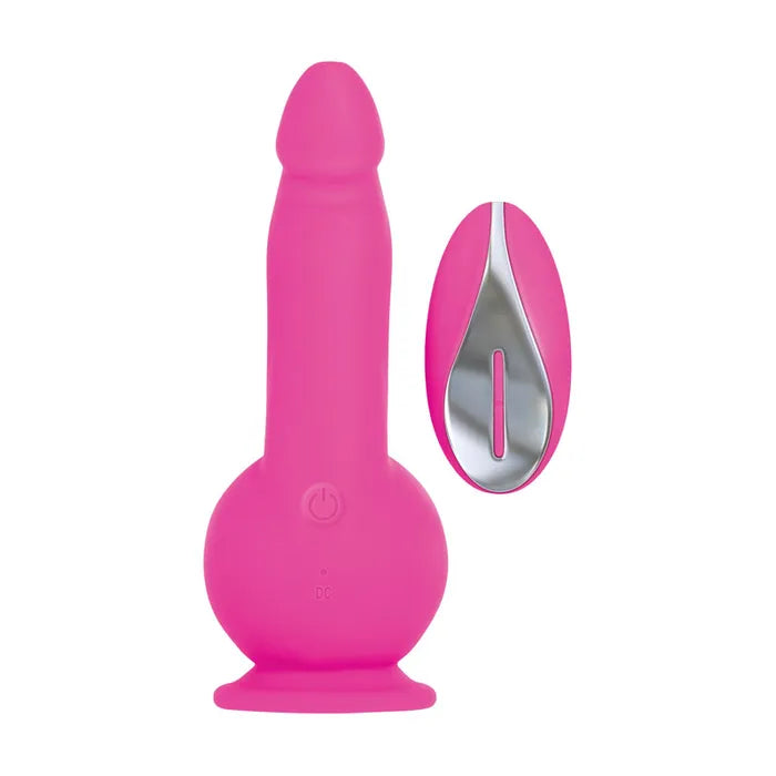 Evolved Ballistic USB Rechargeable Vibrating Dong With Balls Motor & Remote 19cm Pink Secondary image