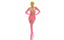 Pink Lipstick Mesh Womens Bling Ring Set With Pasties Pink