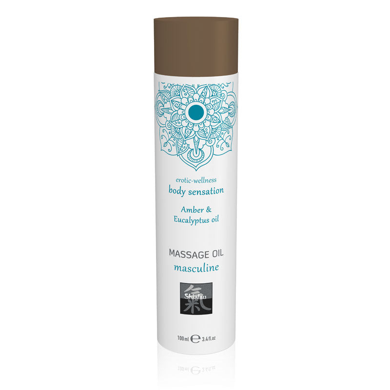 Hot Production SHIATSU Massage Oil Masculine Amber & Eucalyptus Oil Scented 100ml Hot Production