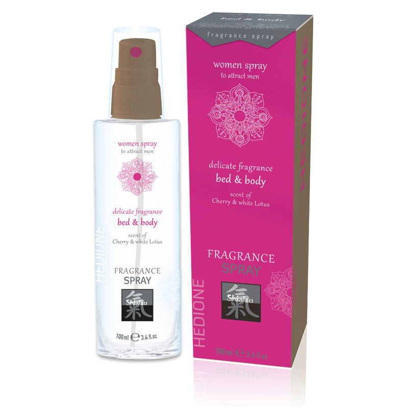 Hot Production SHIATSU Bed & Body Spray Cherry & White Lotus Scented 100ml Hot Production Main image