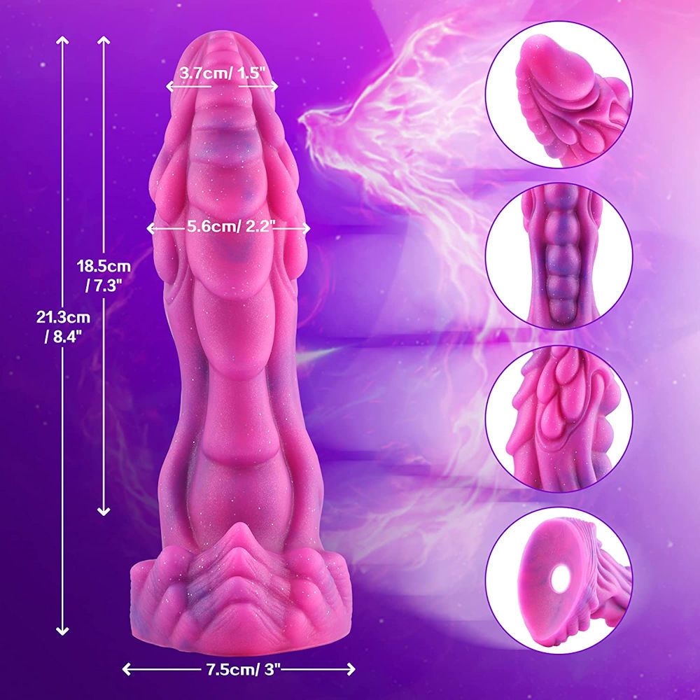 HiSmith Wildolo Remote & App Controlled Silicone Vibrating Amor Fantasy Dildo With Suction Cup 8.4 Inch HiSmith