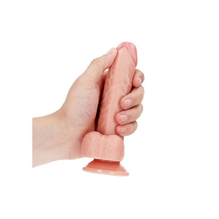 Shots Toys REALROCK Realistic Regular Curved Dildo With Suction Cup 6 Inch Flesh Shots Toys