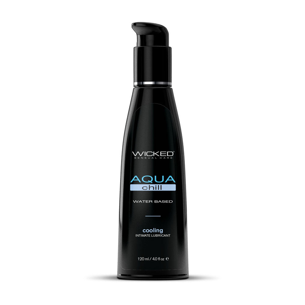 Wicked Aqua Chill Cooling Water Based Lubricant 4 Oz Bottle Wicked