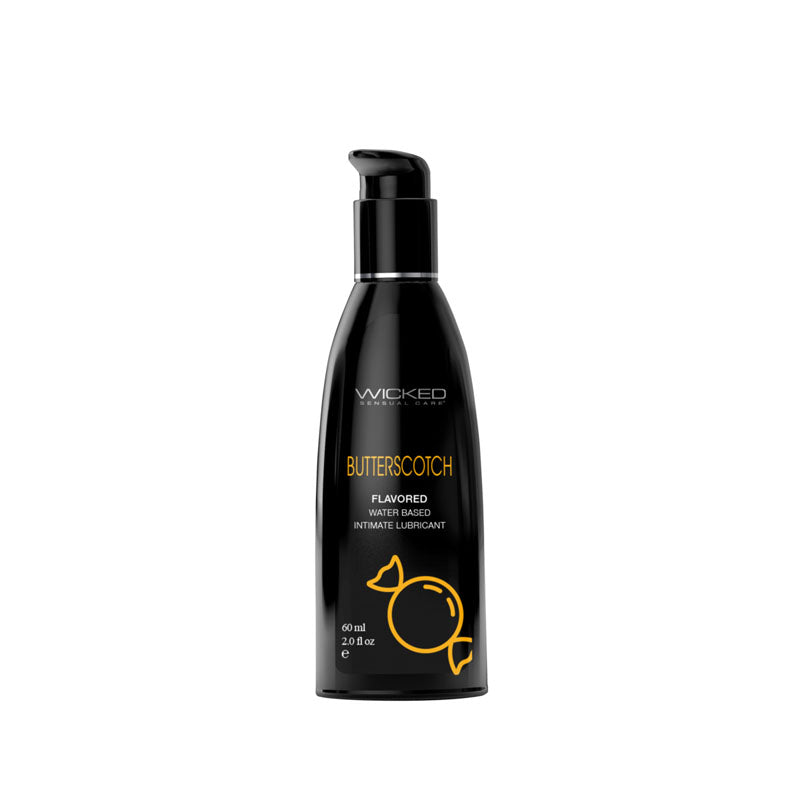 Wicked Aqua Butterscotch Flavoured Water Based Lubricant 2 Oz Bottle Wicked