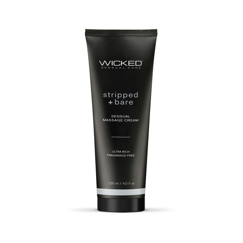 Wicked STRIPPED & BARE Sensual Unscented Massage Cream 120ml Tube Wicked Main image