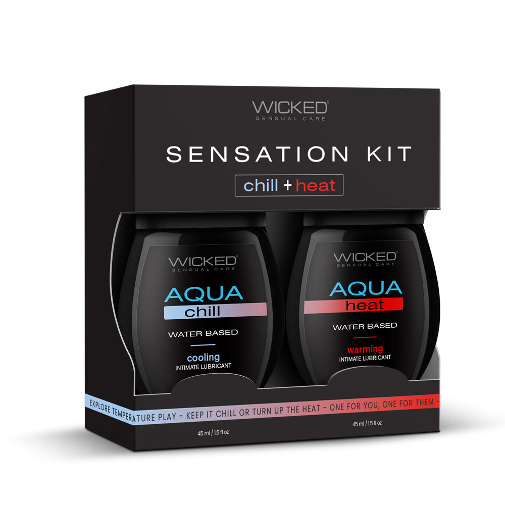 Wicked Sensation Kit  Warming & Cooling Water Based Lubricants  2 Pack Of 120ml Bottles Wicked Main image