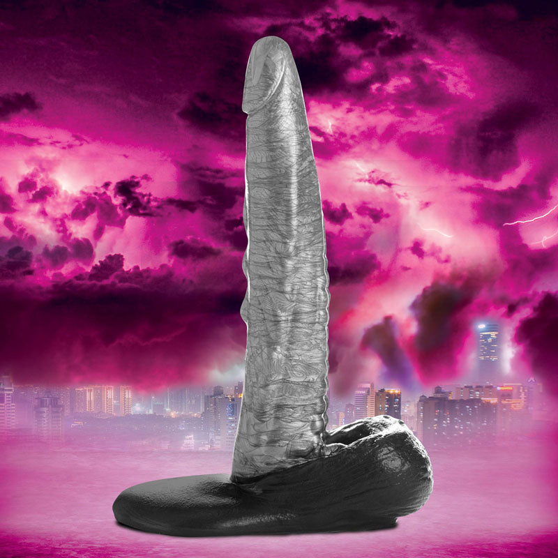 XR Brands Creature Cocks The Gargoyle Rock Hard Silicone Fantacy Dildo 23.6cm Silver XR Brands Main image
