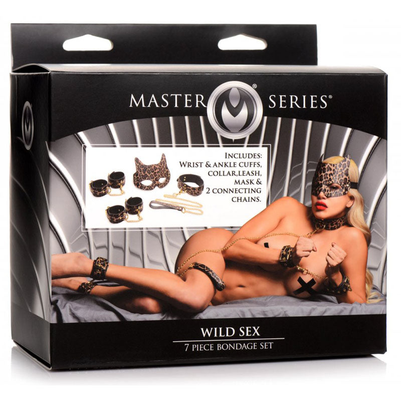 Master Series Wild Sex Leopard Coloured 7 Piece Bondage Set XR Brands Main image