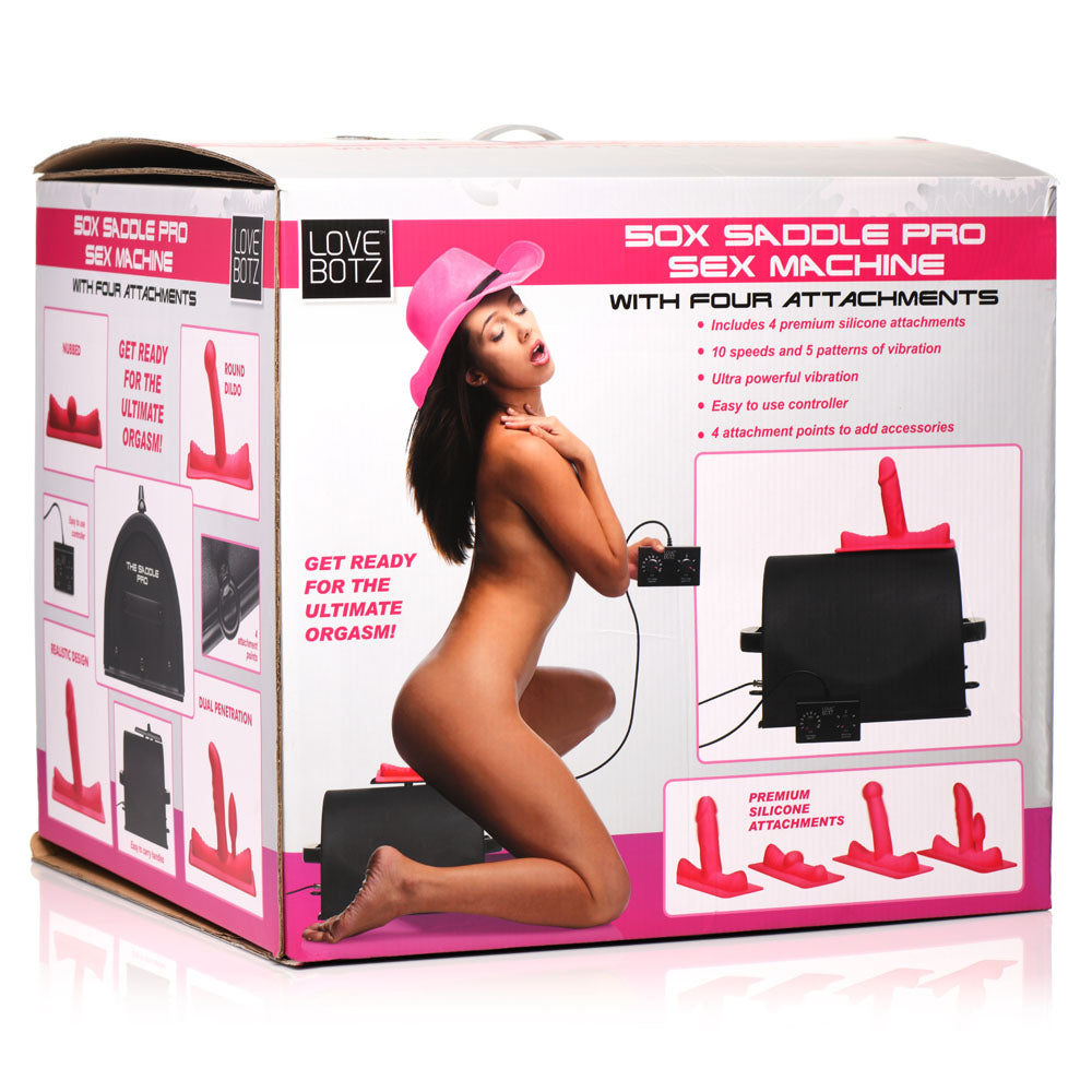 XR Brands LoveBotz 50X Saddle Pro Mains Powered Sex Machine With 4 Attachments XR Brands Main image