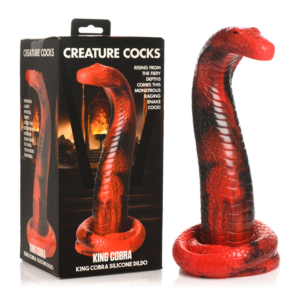 XR Brands Creature Cocks King Cobra Silicone Fantasy Dildo 21.4cm Red XR Brands Main image