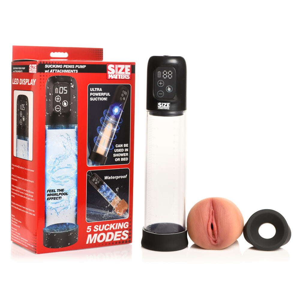 XR Brands Size Matters Sucking USB Rechargeable Penis Pump XR Brands Main image