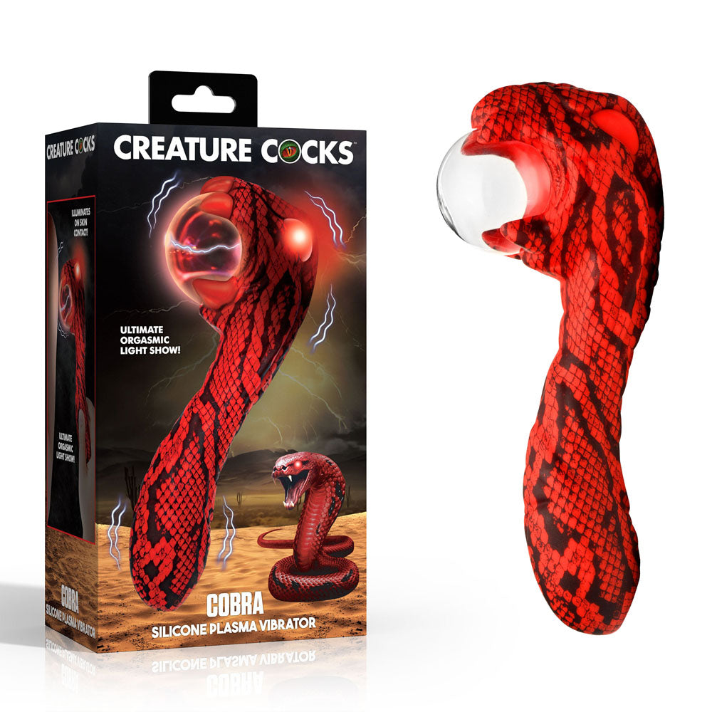 XR Brands Creature Cocks Cobra USB Rechargeable Fantasy Vibrator With Plasma Ball 18.5cm Red XR Brands Main image