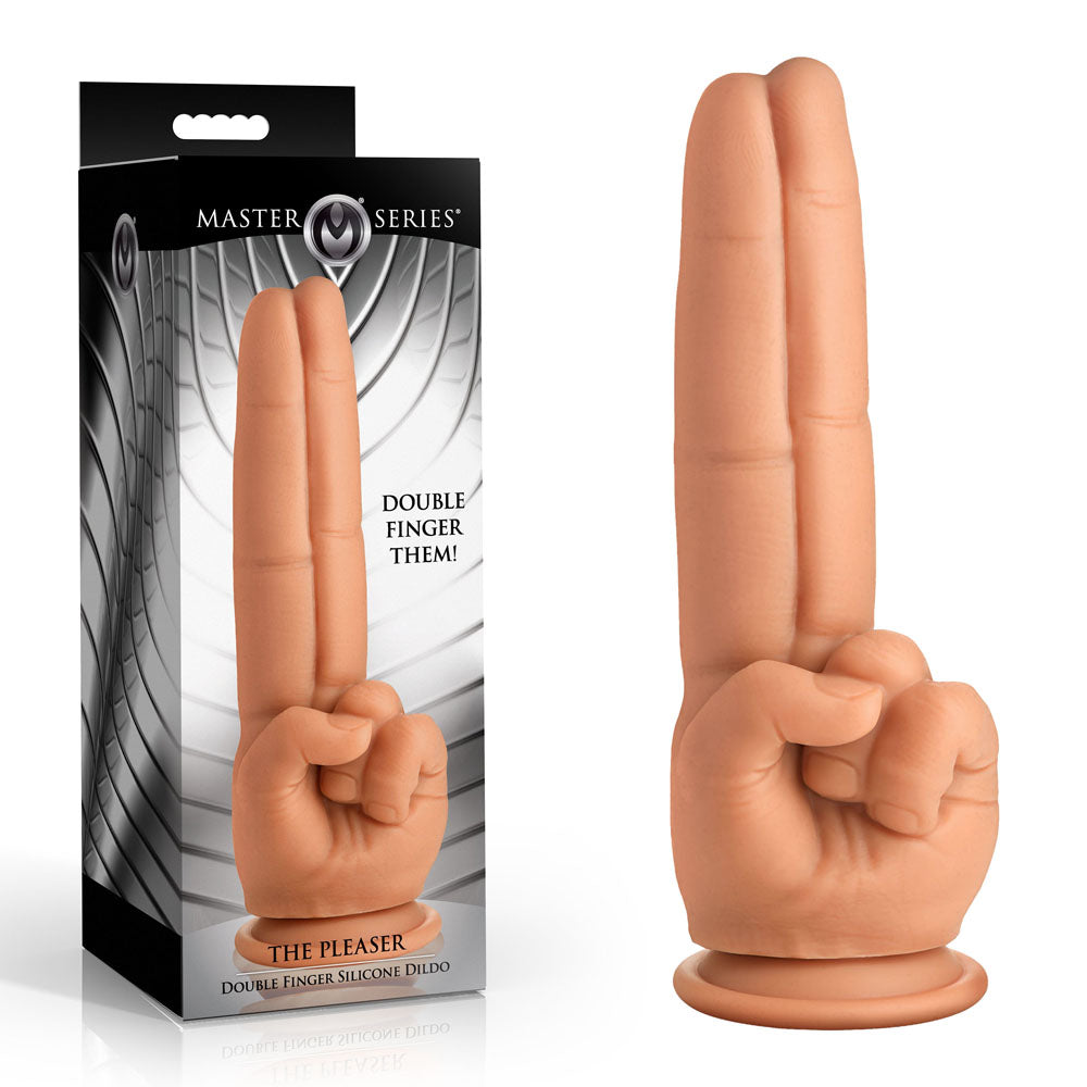 XR Brands Master Series The Pleaser Double Finger Dildo 23.6cm Flesh XR Brands