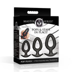 XR Brands Master Series Pop Plugs Anal Plug Trainer Set Of 3 Sizes Black XR Brands