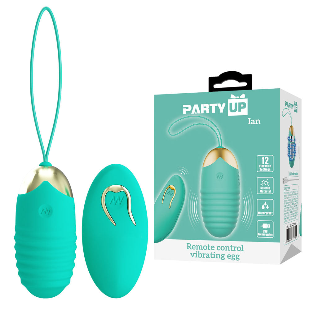 Party Up IAN USB Rechargeable Vibrating Egg Vibrator With Wireless Remote Party Up