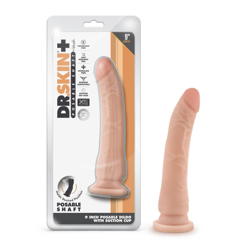 Blush Novelties Dr Skin Plus Poseable Dong 9 Inch Blush Novelties Main image