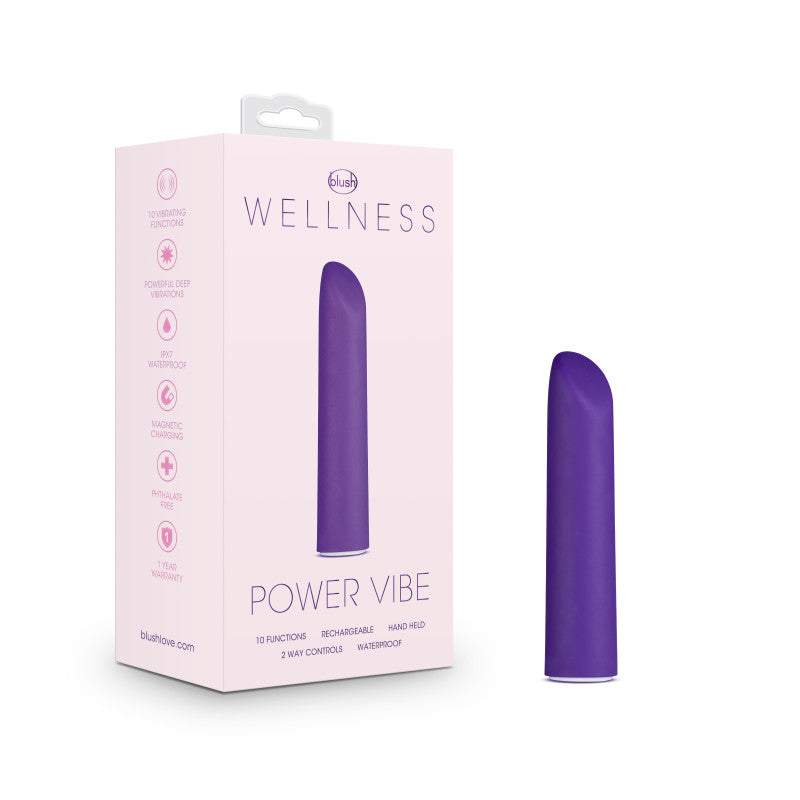 Blush Novelties Wellness Power Vibe USB Rechargeable Bullet Vibrator Purple Blush Novelties Main image