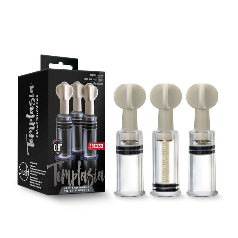 Blush Novelties Temptasia Clit & Nipple Twist Suckers Set Of 3 Blush Novelties