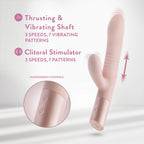 Blush Novelties Fraya USB Rechargeable Thrusting Rabbit Vibrator 24.1cm Blush Novelties