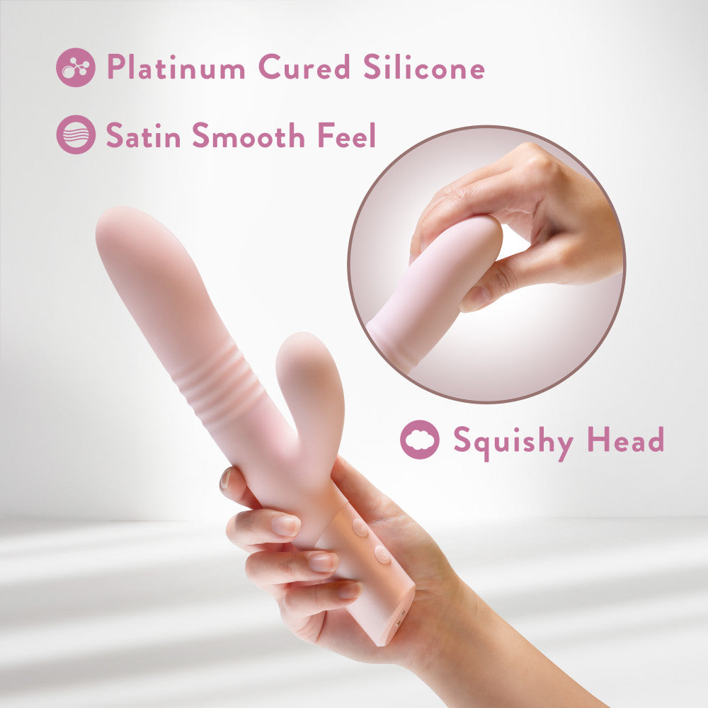 Blush Novelties Fraya USB Rechargeable Thrusting Rabbit Vibrator 24.1cm Blush Novelties