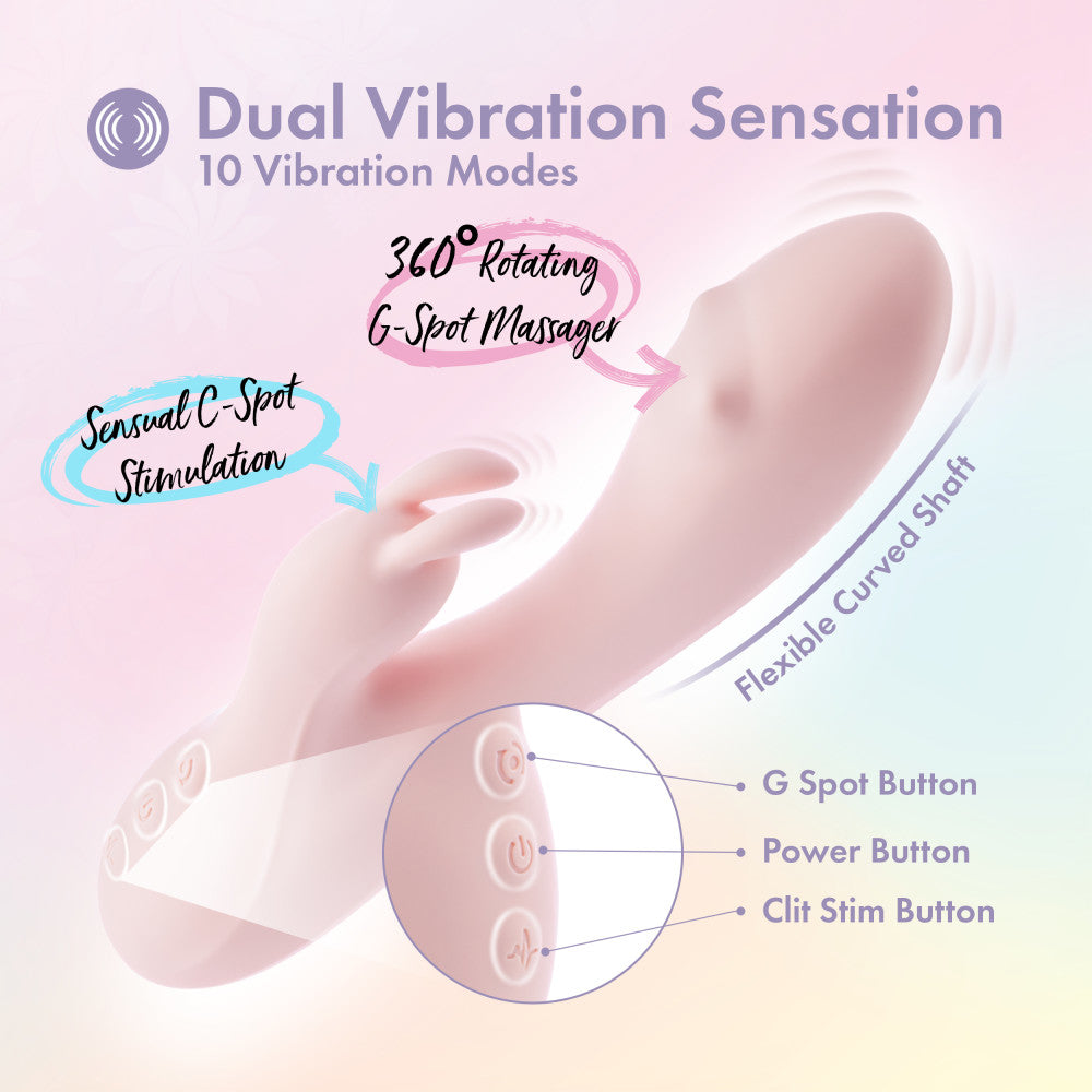 Blush Novelties Play With Me Fairy Flutter USB Rechargeable Rabbit Vibrator 19.7cm Secondary image