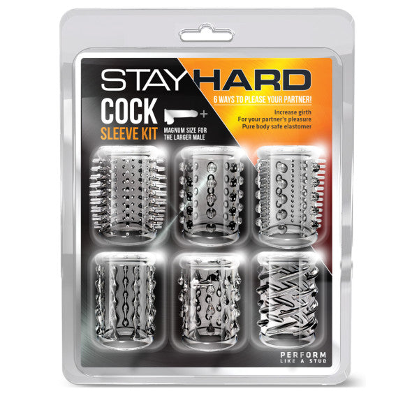 Blush Novelties Stay Hard Cock Sleeve Kit Penis Sleeves 6 Pack Blush Novelties