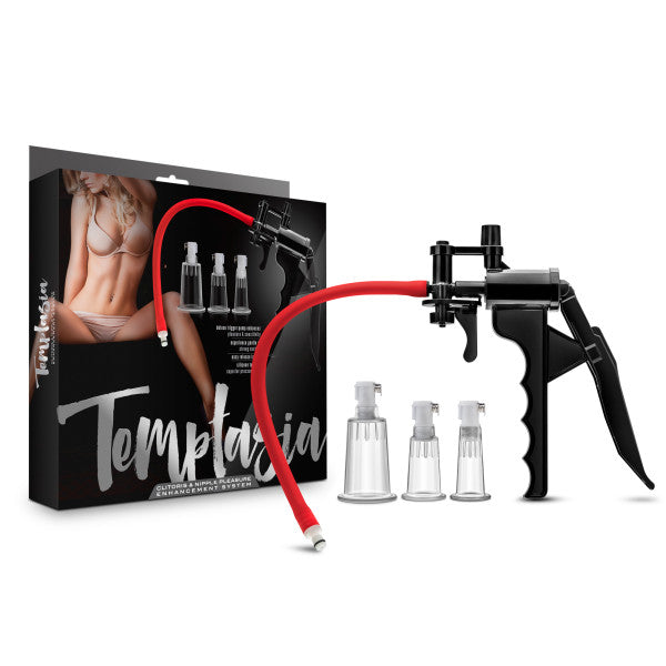 Blush NoveltiesTemptasia Clit Pleasure & Enhancement System Clitoris Pump With 3 Interchangeable Cylinders Clear Blush Novelties