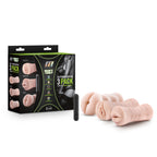 Blush Novelties M For Men Self Lubricating Vibrating Strokers 3 Pack Blush Novelties