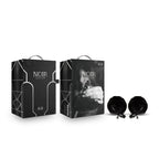 Blush Novelties Noir Pom Adjustable Furry Nipple Clamps Blush Novelties