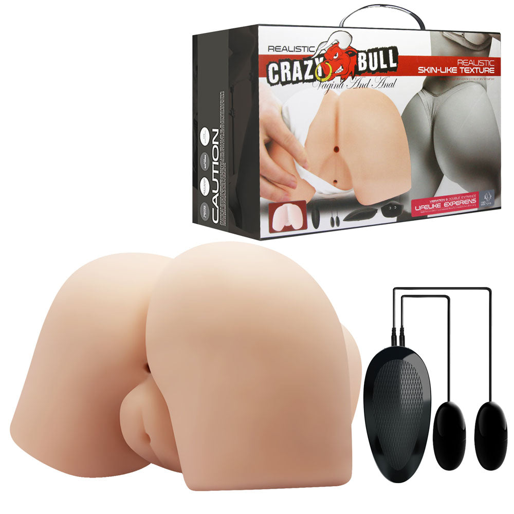 CRAZY BULL Vibrating Doggy Style Torso Masturbator Flesh Crazy Bull