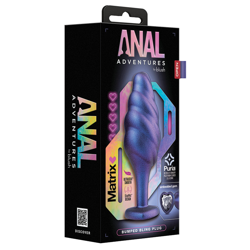 Blush Anal Adventures Matrix Bumped Bling Butt Plug Sapphire Main image