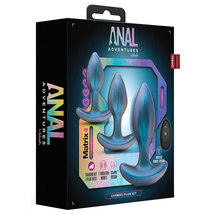 Blush Anal Adventures Matrix Cosmos Butt Plug Kit Lunar Blue