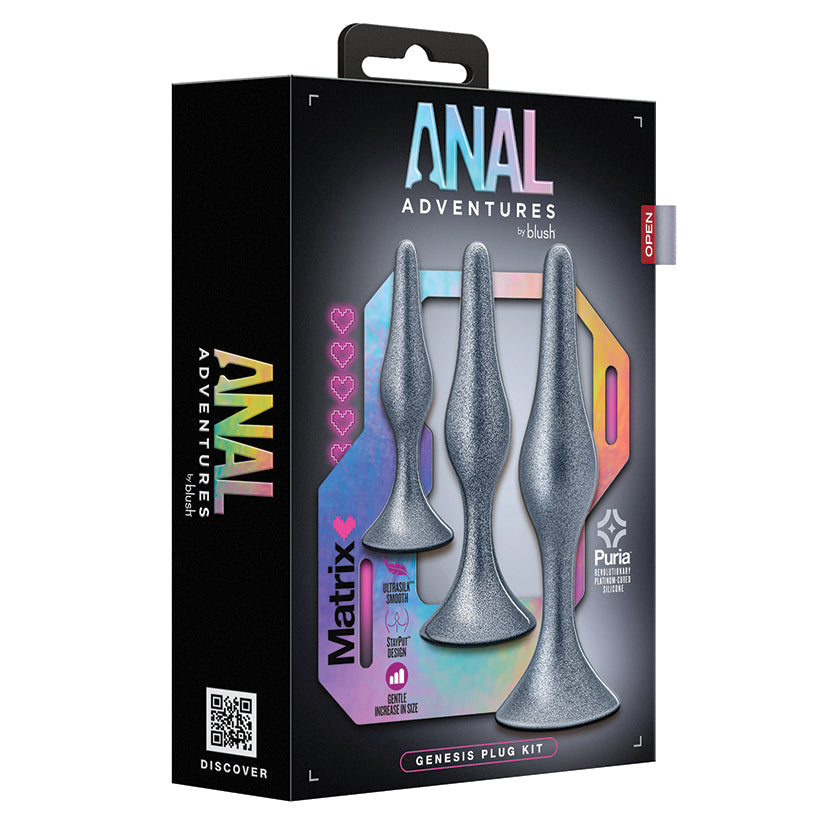 Blush Anal Adventures Matrix Genesis Butt Plug Kit Silver Main image