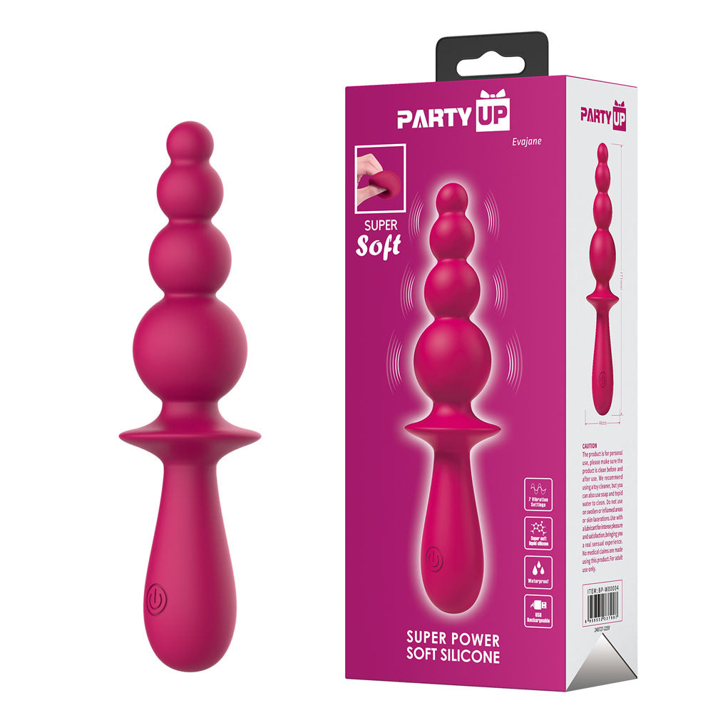 Party Up EVAJANE USB Rechargeable Beaded Vibrator 17.1cm Party Up Main image