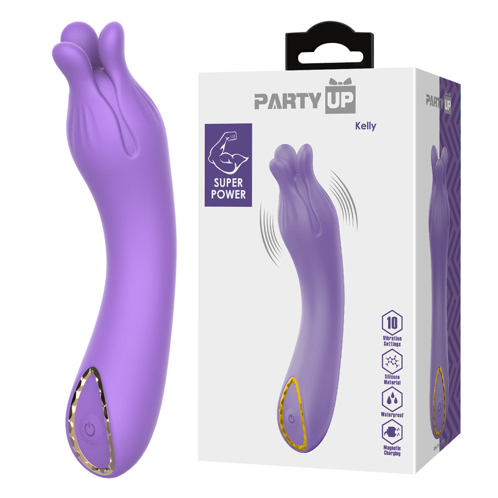 Party Up KELLY USB Rechargeable Vibrator 13.7cm Purple