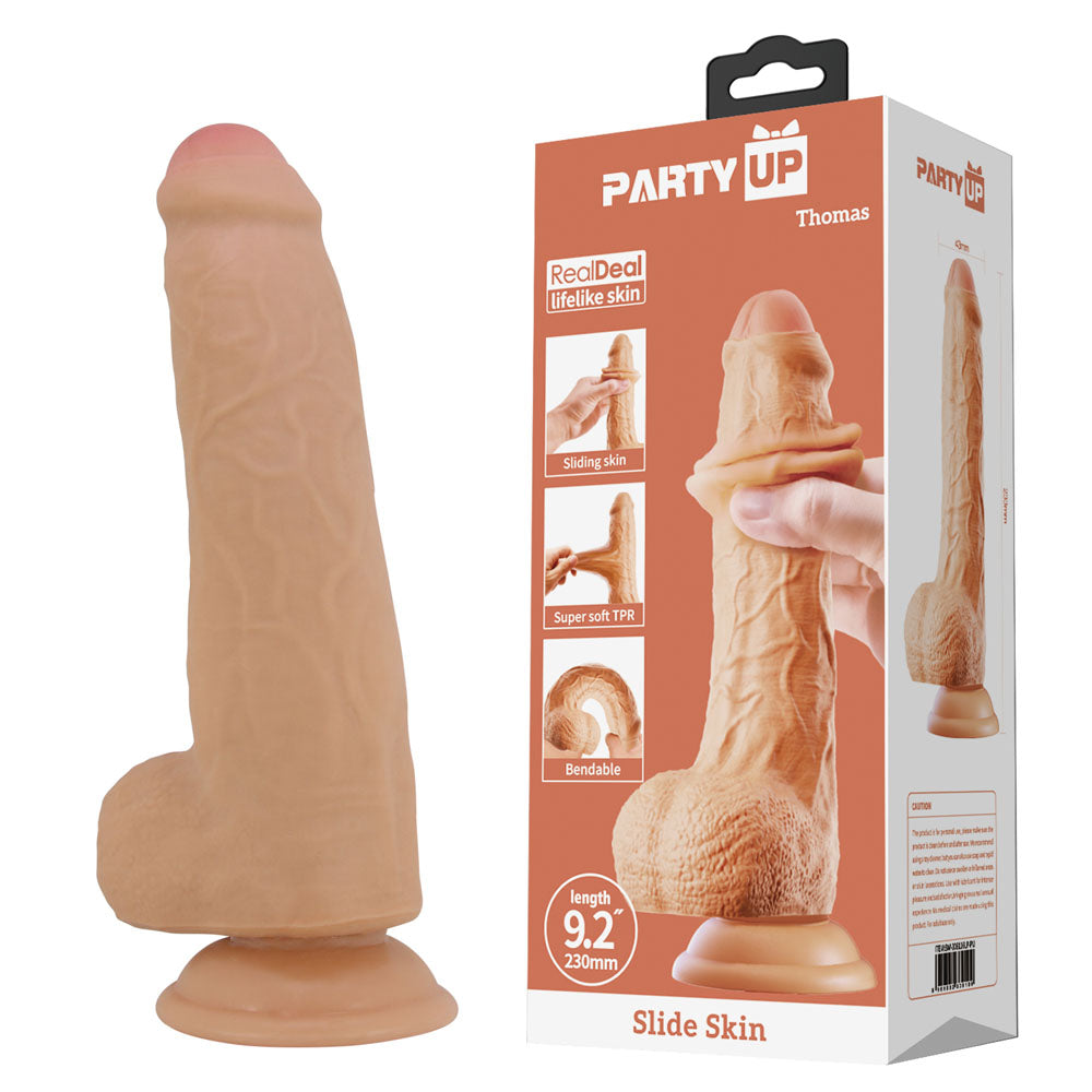 Party Up THOMAS Slide Skin Dong Flexible Dildo 23cm Flesh