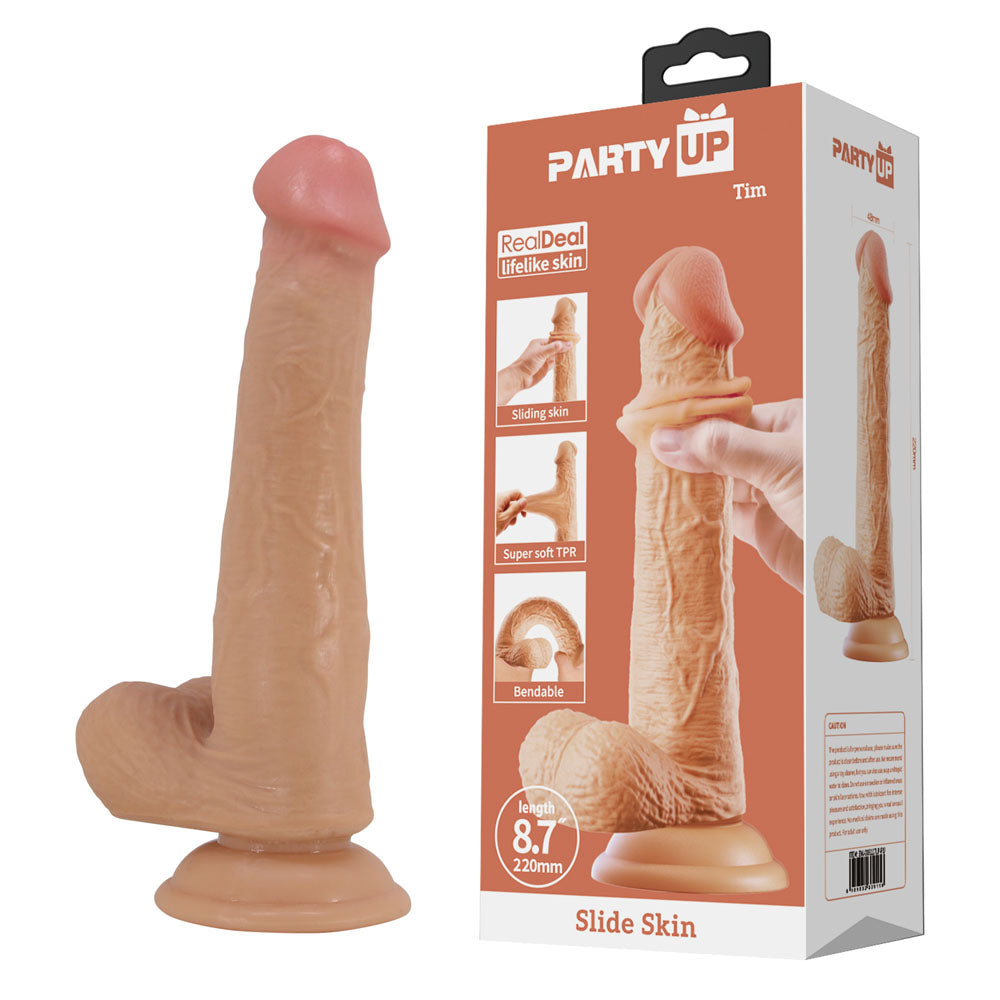 Party Up TIM Slide Skin Dong Flexible Dildo 22cm Flesh